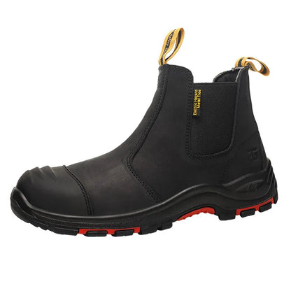 ROCKROOSTER Zapatos de senderismo para hombre, botas de caza impermeables, zapatos de seguridad de cuero, botines tácticos, zapatos de trabajo, zapatillas deportivas con punta de acero