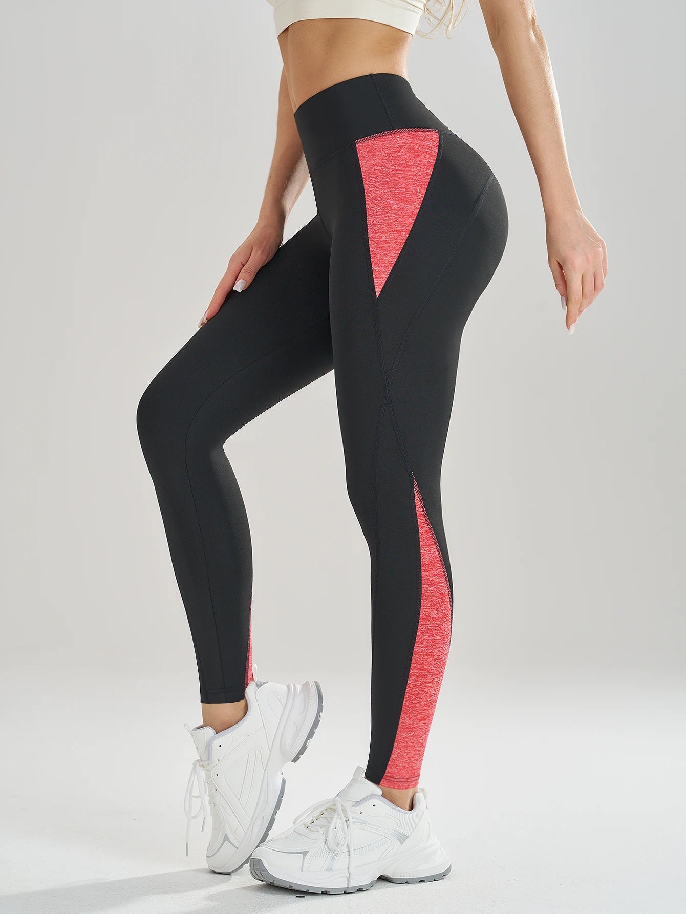 Leggings de yoga multicolor de cintura alta con diseño moldeador de abdomen, ideales para gimnasio, deportes y correr. Pantalones de yoga elásticos en cuatro direcciones.