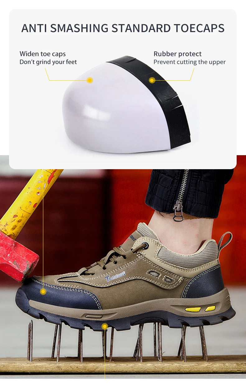 Zapatos de seguridad nuevos para hombre, zapatos de trabajo resistentes a perforaciones, zapatos de protección para hombre, botas de trabajo resistentes al desgaste, botas tácticas