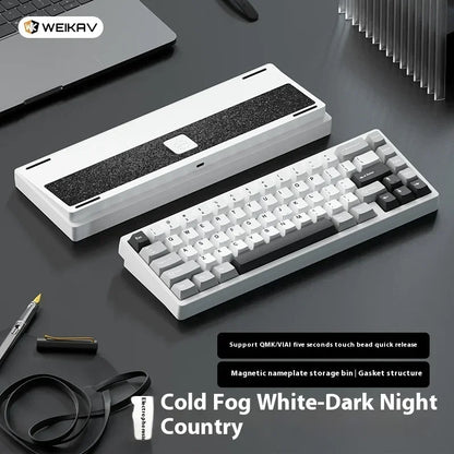 Teclado mecánico para juegos Weikav Lucky65 V2 RGB con junta intercambiable en caliente, estructura de 3 modos, aleación de aluminio, accesorio para PC