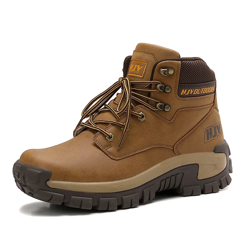 Botas altas de cuero para hombre, transpirables, para combate en el desierto, para exteriores, antideslizantes, para senderismo, motociclistas, botines de trabajo
