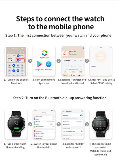 Reloj inteligente LIGE con batería grande de 600 mAh para hombre, reloj inteligente deportivo resistente al agua con llamadas Bluetooth y pantalla AMOLED.