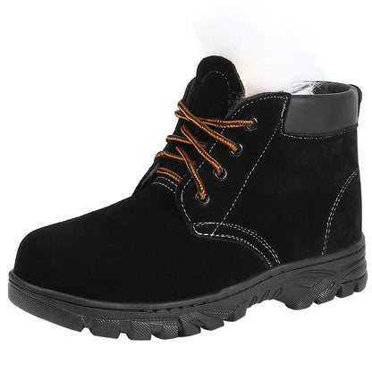 Snow Boots Men's Winter Fur Integrated Men's Shoes Fleece Thickened Warm Labor Insurance Shoes