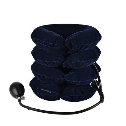 Masajeador cervical inflable con tracción cervical y aire, soporte para el cuello, almohada cervical suave.