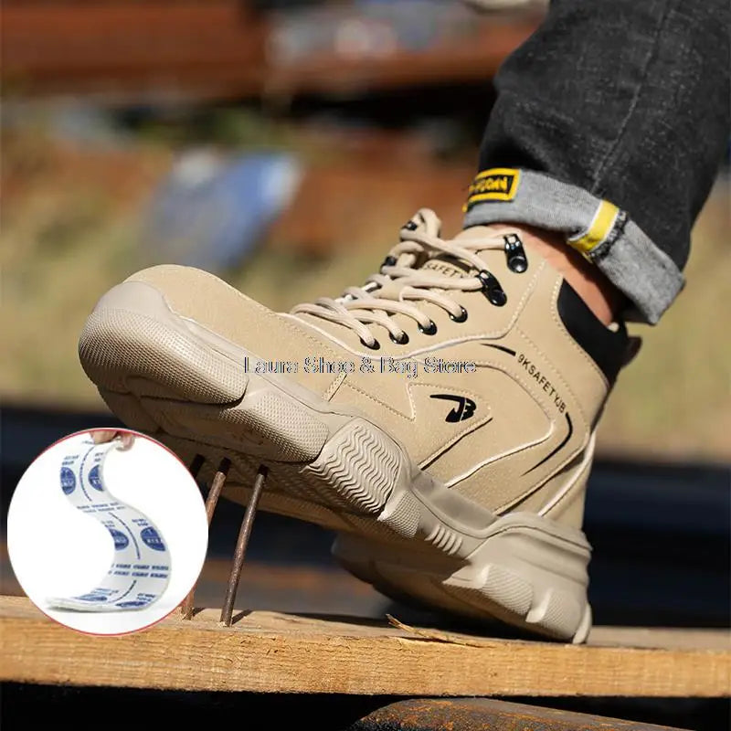 Botas de seguridad protectoras, zapatos de seguridad laboral, botas de seguridad de invierno para hombre, zapatos de trabajo antiperforación, botas de trabajo con punta de acero, indestructibles.