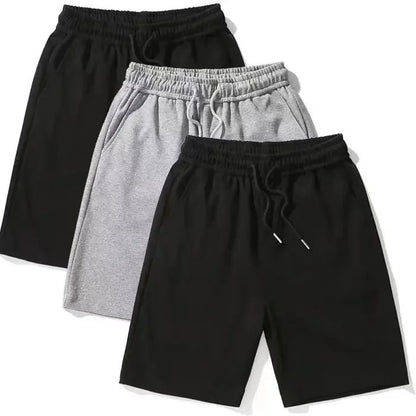 Pantalones cortos deportivos holgados de color puro para hombre y mujer, informales, de verano, con pierna recta, adelgazantes, de cinco cuartos
