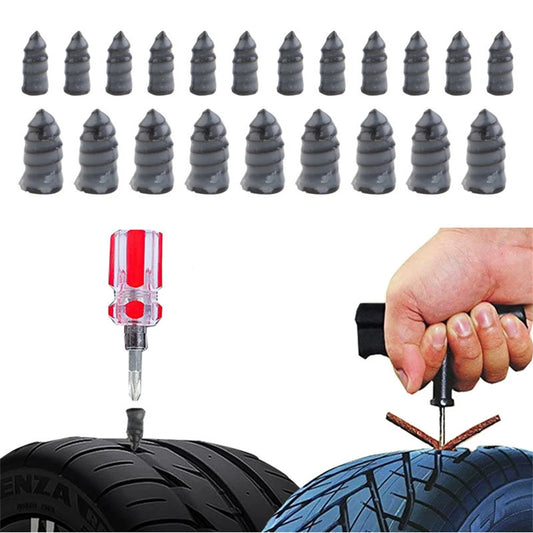 20 tornillos autorroscantes de goma para reparación de neumáticos, de silicona, para coche, de cemento y de goma.