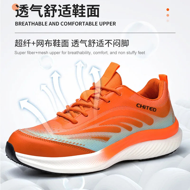 Nuevo calzado de seguridad para hombre, de cuatro estaciones, con puntera de acero antiaplastamiento y antiperforación, suela blanda antideslizante, para trabajo.