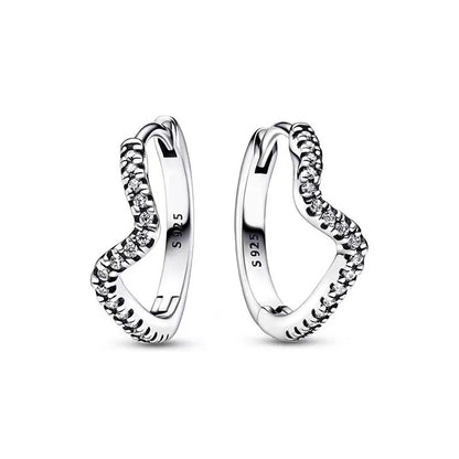 Pendientes de plata 925 con forma de corazón infinito y lazo brillante, originales, para mujer, regalo, joyería fina, 2025