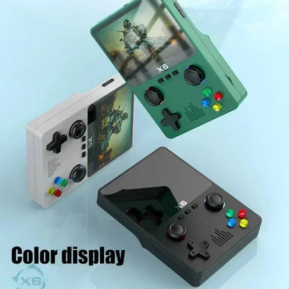 Consola de juegos retro portátil X6: pantalla IPS de 3,5/4", más de 10 000 juegos clásicos, ligera y portátil, ideal como regalo para gamers.