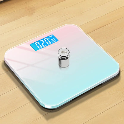 Báscula digital de baño con 7 estilos, pantalla LCD inteligente, alta resistencia y función de temperatura para el control del peso.