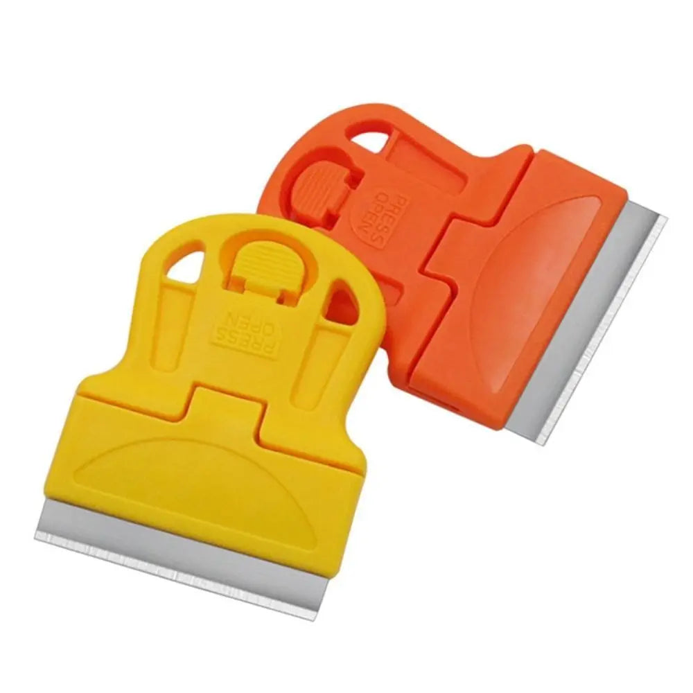 Mini raspador de plástico con cuchilla de acero para quitar pegatinas de coche, limpiador unilateral para SUV