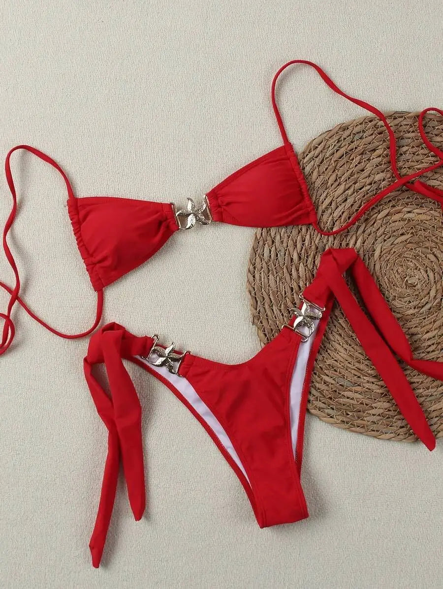 2025 Women Bikini Sexy Fashion Split Swimsuit Backless Beach Swimsuit