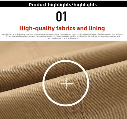 Chaqueta informal de algodón puro lavado para hombre, estilo primavera/otoño, ligera, cortavientos juvenil y a la moda. Abrigo ligero de verano.