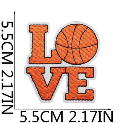 Emblema de baloncesto deportivo, accesorios de ropa, insignia, pegatina bordada, parches termoadhesivos