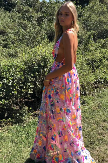 Vestido corto halter con lentejuelas y brillo para mujer, sin espalda, sin mangas, para fiestas de noche, vacaciones, cintura alta, sexy, nueva moda 2025.