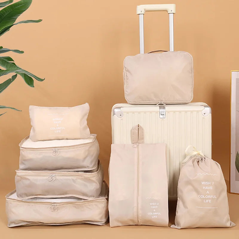 Bolsas de almacenamiento para viajes, ropa, artículos de tocador, zapatos, organizador, bolsas para dormitorios de estudiantes, bolsas para clasificar ropa, cubos de embalaje