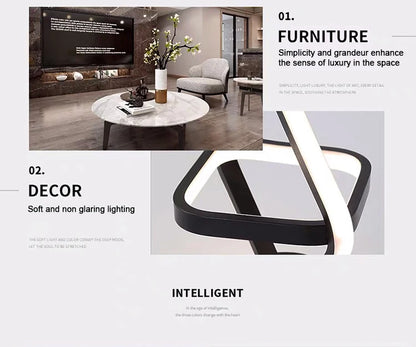 Lámpara de techo LED moderna de 2 anillos con diseño creativo. Ideal para interiores: pasillo, balcón, oficina.