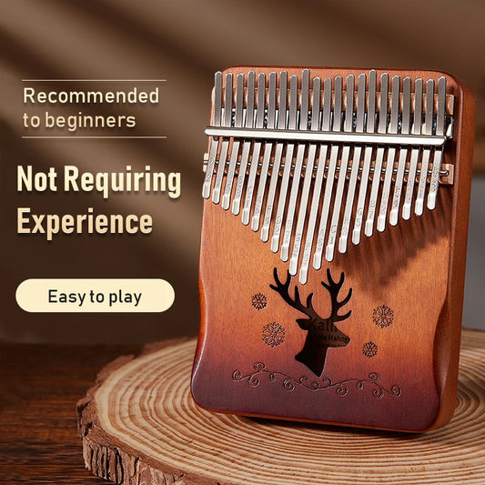 Piano de pulgar Kalimba de 21 teclas con diseño de ciervo: ideal para principiantes, regalo de cumpleaños perfecto, accesorios de piano, regalo de piano.
