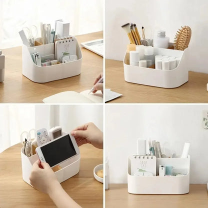Caja de almacenamiento para suministros de oficina, cosméticos, caja organizadora de oficina, cajas de almacenamiento divididas para oficina y sala de estar