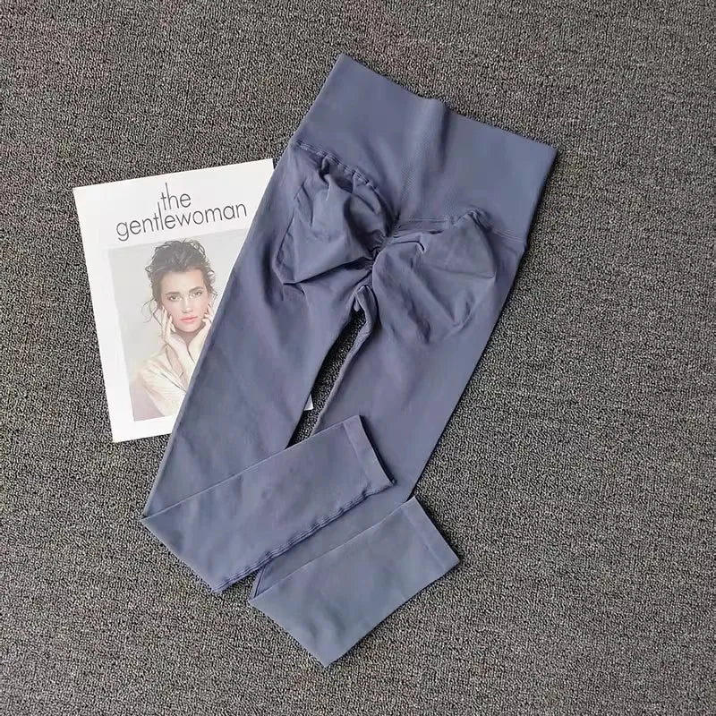 Pantalones de yoga deportivos sin costuras de cintura alta, leggings deportivos para levantar caderas, gimnasio, correr, de secado rápido, ajustados.