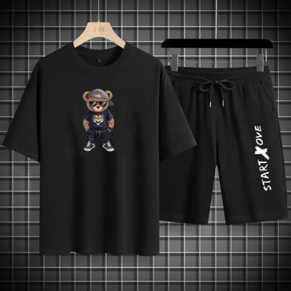 Ropa deportiva de verano para hombre 2025: camiseta fina y transpirable y pantalones cortos casuales de moda para baloncesto y deportes de ocio.