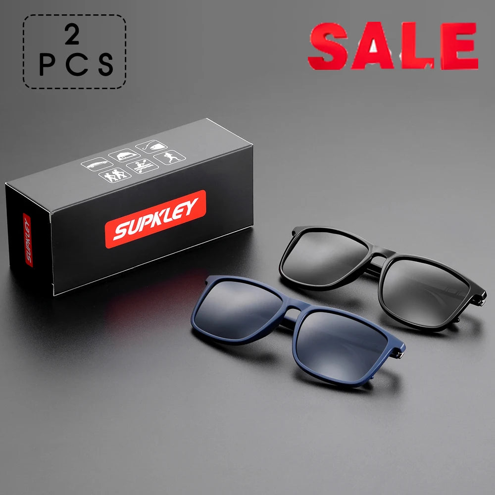 Gafas de sol deportivas SUPKLEY para hombre, polarizadas, cómodas, cuadradas, ligeras, accesorio original
