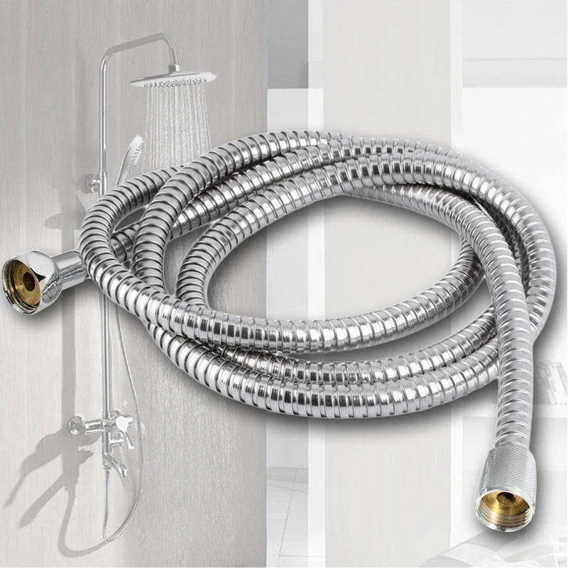 Manguera de ducha flexible de acero inoxidable, larga, para baño, extensión de manguera de agua, tubería de plomería, tubo de tracción, accesorios de baño