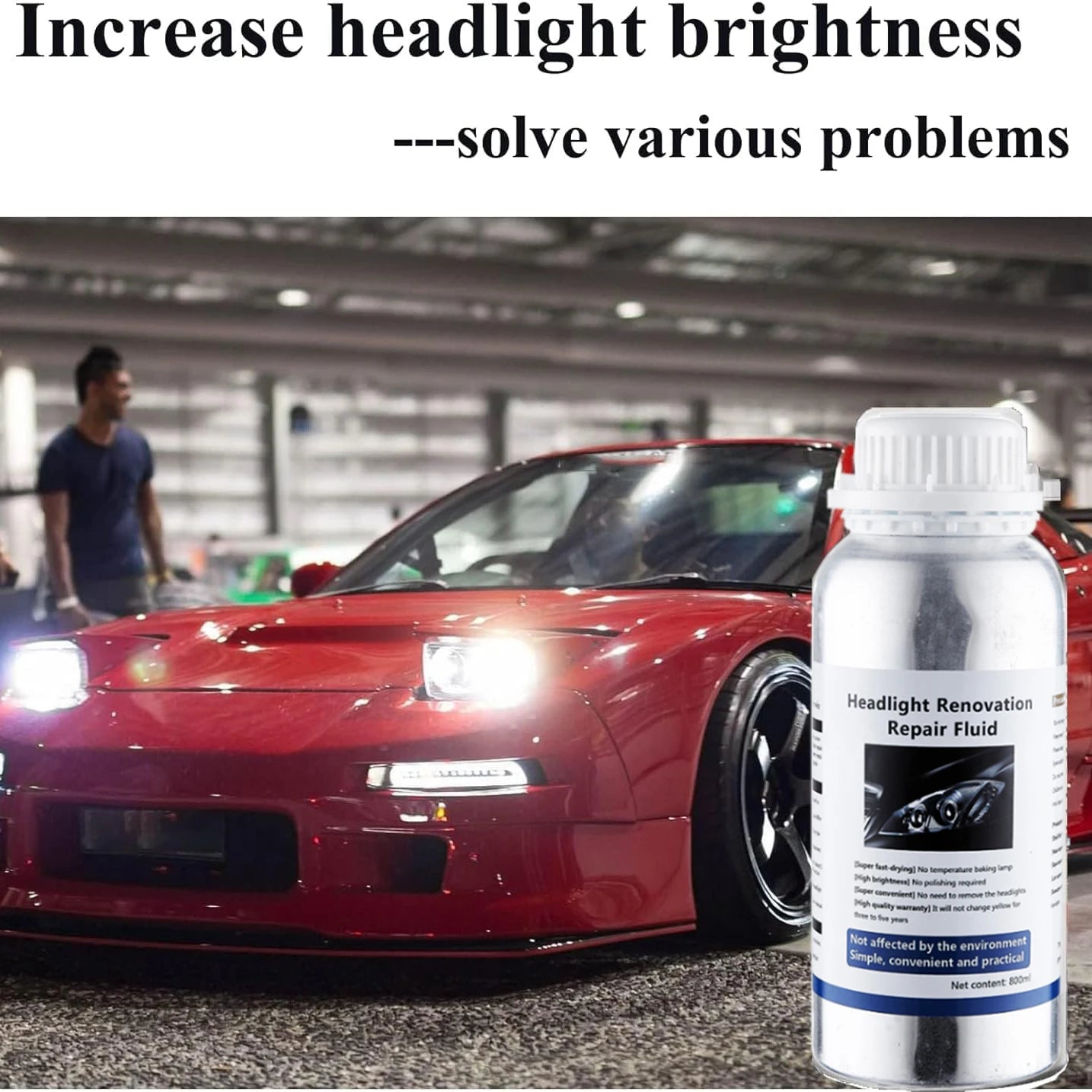 Líquido reparador de faros de coche, renovación de faros de coche, restauración, limpieza, líquido para faros de coche, pulidor de polímero, repuestos para faros de coche
