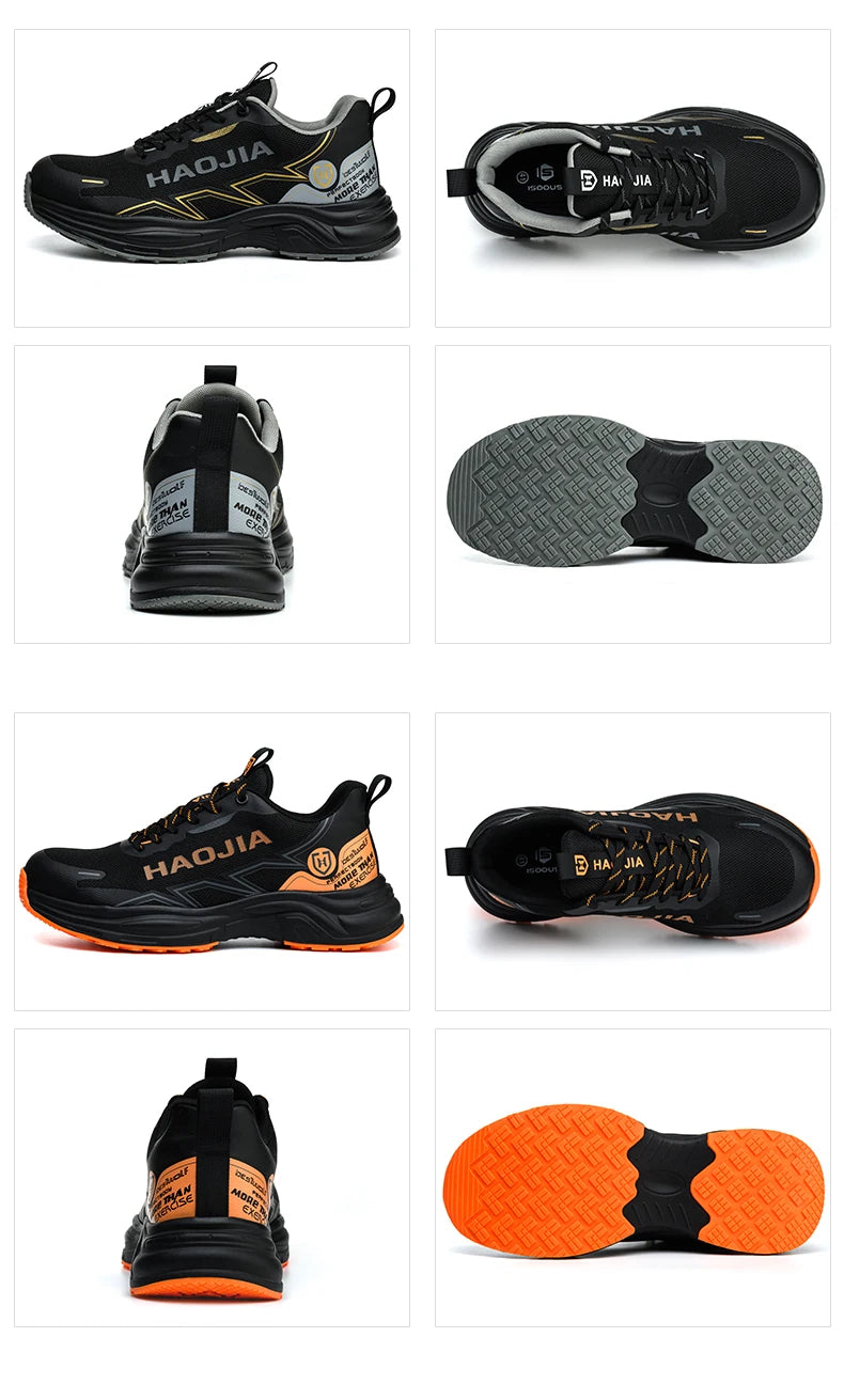 Zapatos de seguridad ligeros para hombre, antirotura, antipinchazos, zapatillas de trabajo, botas de seguridad protectoras, zapatos de trabajo con puntera de acero.