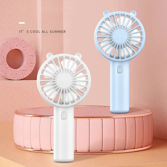Ventilador portátil recargable por USB, ventilador de escritorio con base, pequeño ventilador de maquillaje para pestañas, para mujeres y niñas, para exteriores, oficina, color blanco