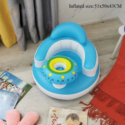 Asiento inflable para bebé con bomba de aire incorporada, silla de apoyo para la espalda para bebés de 0 a 3 años, silla de ducha portátil, asiento de suelo