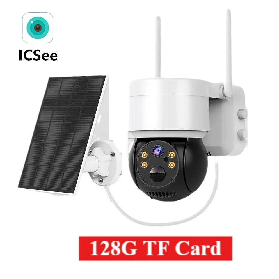 Cámara de vigilancia solar para exteriores con detección humana, visión nocturna, webcam inteligente, resistente al agua, inalámbrica, wifi, seguridad, cámara PTZ ICSEE