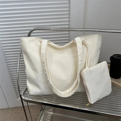 Bolso de mano moderno de gran capacidad, sencillo, estilo coreano, de un solo hombro, para uso diario, con bolsillo para teléfono, poliéster, talla L