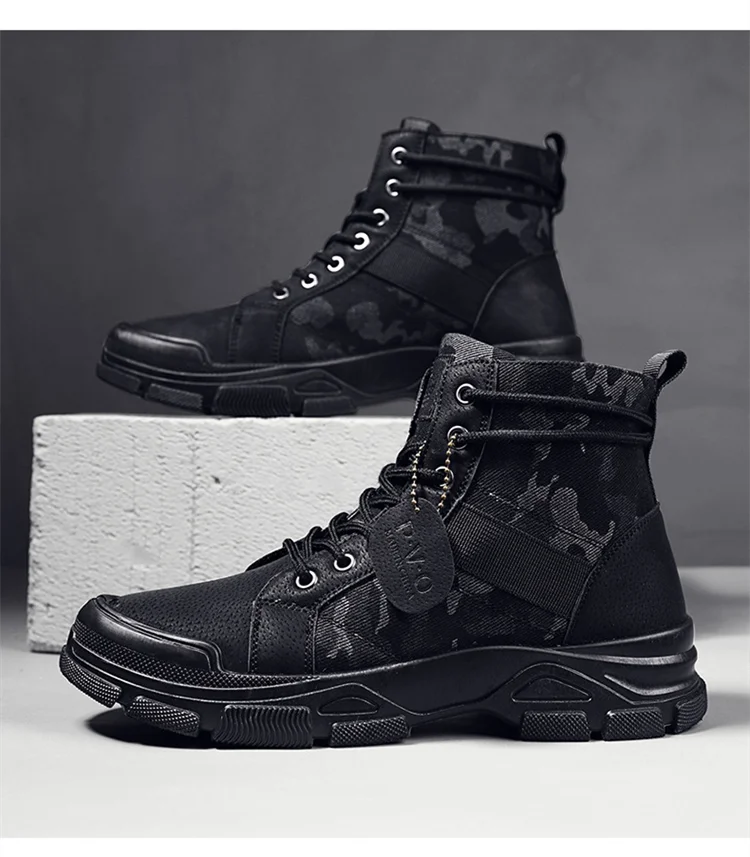 Botas militares para hombre y mujer, camuflaje, caqui, negro, caña alta, antideslizantes, tácticas, para mecánico, trabajo, escalada, zapatillas deportivas.