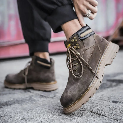 Botas de nieve para hombre, ideales para el invierno. Botas clásicas de caña alta para senderismo, con suela gruesa antideslizante y gran practicidad.