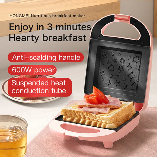 Máquina de desayuno, sandwichera, waflera, máquina de alimentos ligera, multifunción para el hogar, prensa para tostar tostadas, tostadora para freír