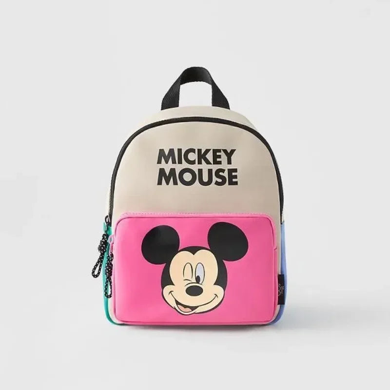 Mochila de moda con dibujos animados de Mickey Mouse de Disney, mochila escolar de lona de Minnie para mujer, mochila de gran capacidad a la moda, mochila para niñas