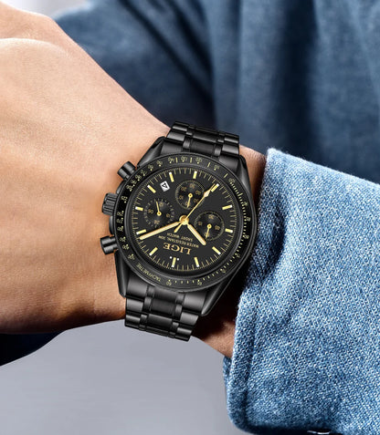 LIGE 2025 - Reloj de lujo para hombre, nuevo, de cuarzo, luminoso, resistente al agua, con cronógrafo y fecha, deportivo