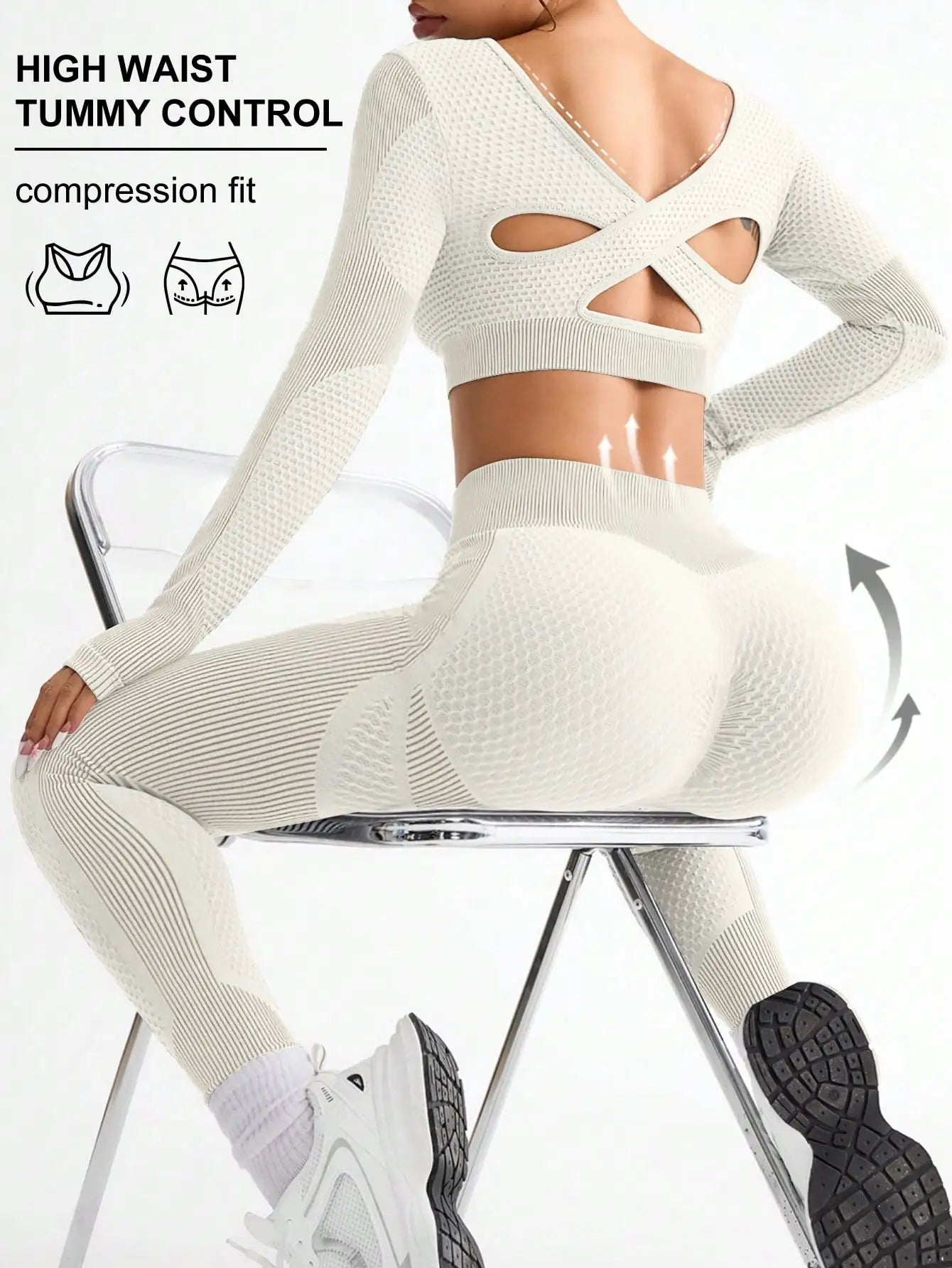 2 piezas, superventas, nuevo, deportivo, ajustado, para correr, transpirable, sin costuras, traje de yoga para mujer, traje de fitness al aire libre para mujer.