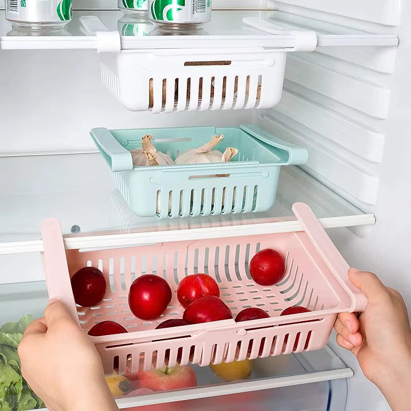 Organizador de refrigerador, caja de almacenamiento, creativo, multifuncional, cajón para refrigerador, para frutas, huevos, alimentos, contenedor de almacenamiento de plástico, estante