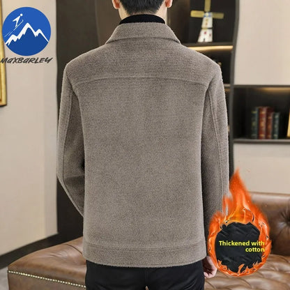 Chaqueta corta de lana Maxbarley para hombre, estilo otoño/invierno, abrigo de trabajo, estilo coreano casual, grueso, moderno y cálido.