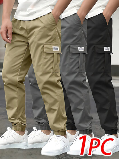 Pantalones cargo para hombre, estilo deportivo, para actividades al aire libre, largos, informales, de otoño, con múltiples bolsillos, resistentes, ideales para el trabajo.