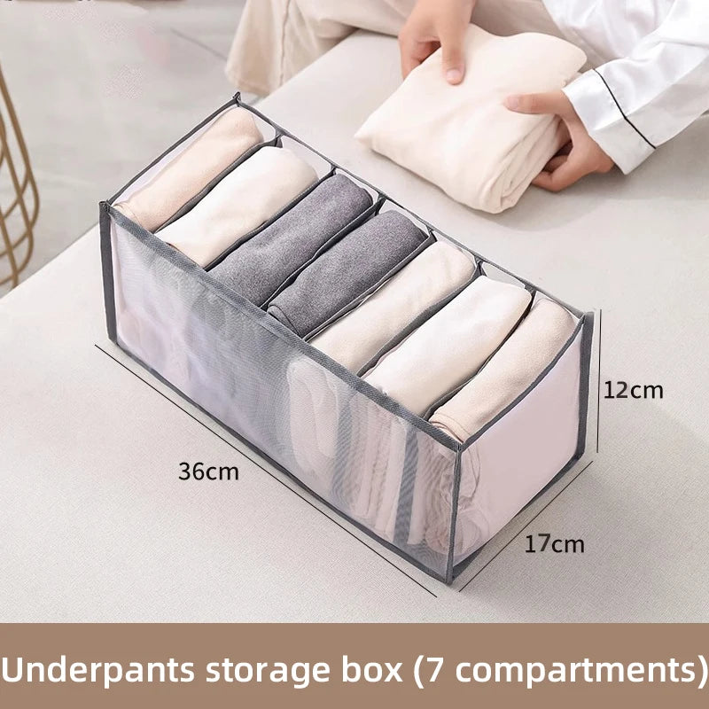 Organizador de ropa, pantalones, ropa, vaqueros, caja de almacenamiento, armario, organización de ropa interior, sujetador, calcetines, compartimento, caja, armario