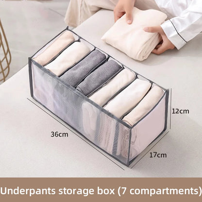 Organizador de ropa, pantalones, ropa, vaqueros, caja de almacenamiento, armario, organización de ropa interior, sujetador, calcetines, compartimento, caja, armario