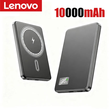 Batería externa magnética portátil Lenovo de 500.000 mAh, inalámbrica, PD22,5 W, carga rápida, compatible con Magsafe para iPhone y Samsung.