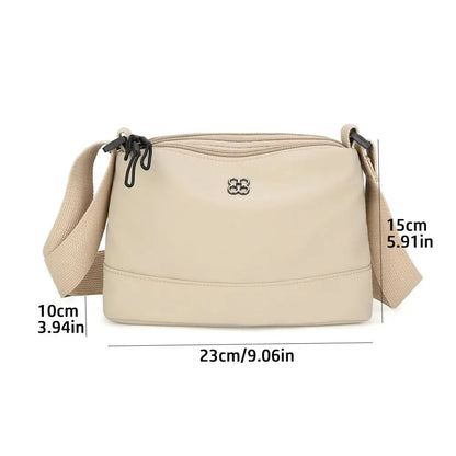 Bolso de hombro de nailon suave y moderno para mujer, de color liso, estilo informal, con múltiples bolsillos, bolso de mano para estudiante.