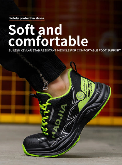 Zapatos de seguridad ligeros para hombre, antirotura, antipinchazos, zapatillas de trabajo, botas de seguridad protectoras, zapatos de trabajo con puntera de acero.