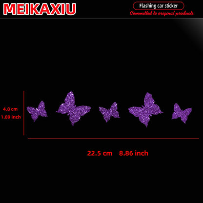 Nueva pegatina brillante con forma de mariposa para decoración de coche, pegatina para la puerta del coche.
