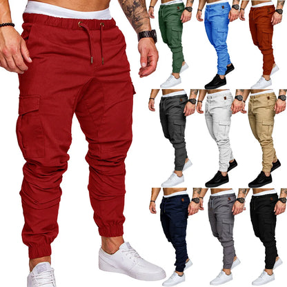 Pantalones deportivos finos de moda para hombre, pantalones casuales para correr, pantalones cargo de calle 2020, pantalones multibolsillos para hombre, pantalones deportivos para gimnasios y fitness para hombre.